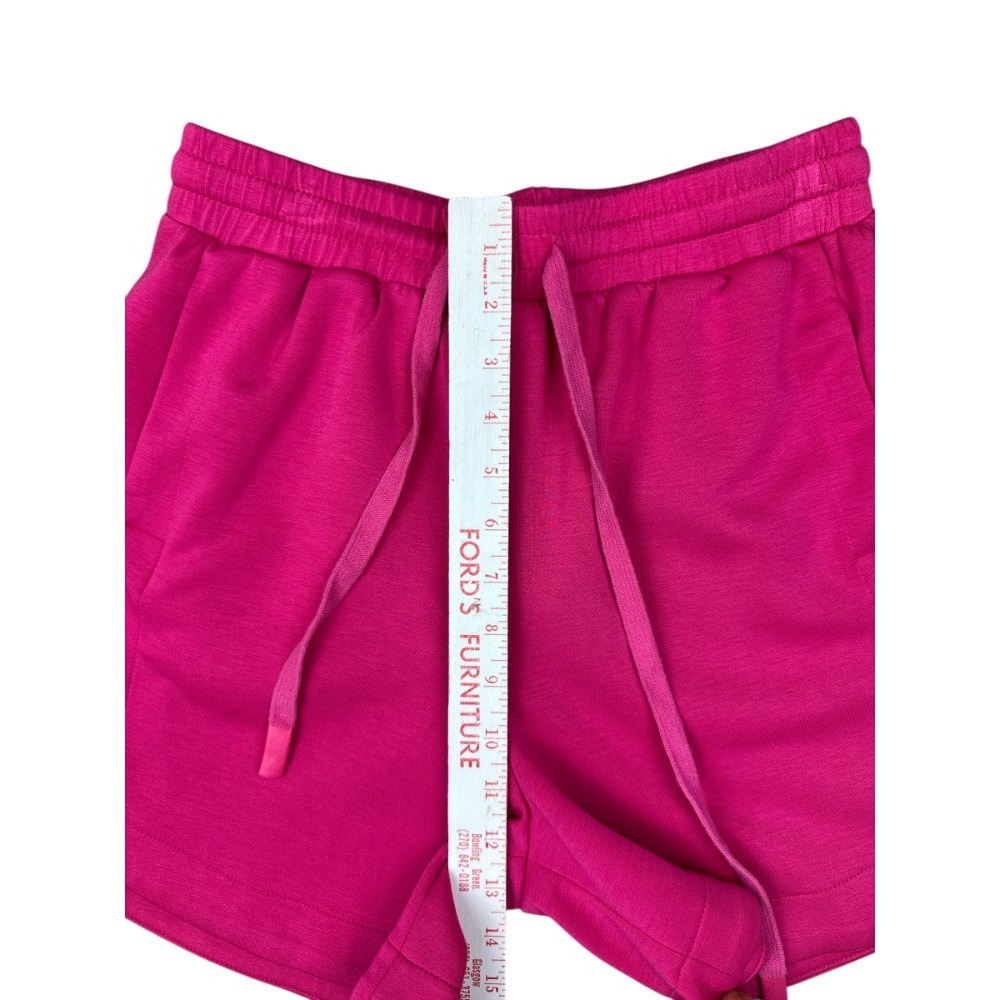 Pink Half Zip Sleeveless Cropped Sweatshirt & High Waisted Shorts Set Size Small - Picture 8 of 11